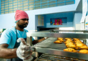 Shuktara Cakes - Sanjay checking the finished madeleines